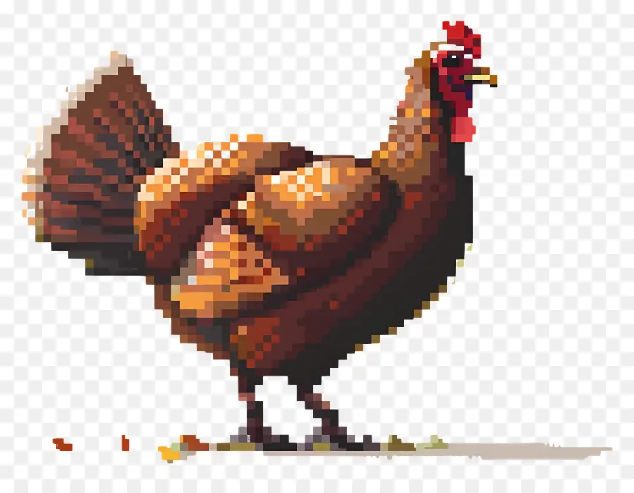 Dinde De Thanksgiving Pixel，Poulet Pixélisé PNG