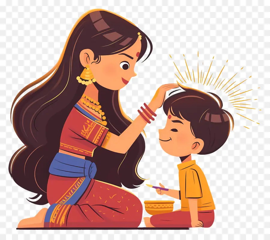 Bhai Dooj，Mère Et Enfant PNG