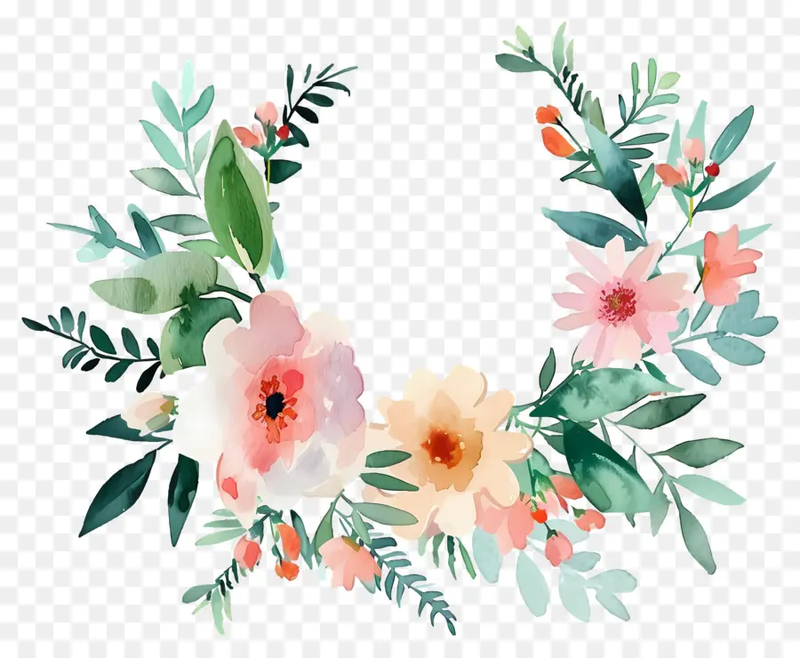 Couronne De Fleurs，Couronne Florale PNG