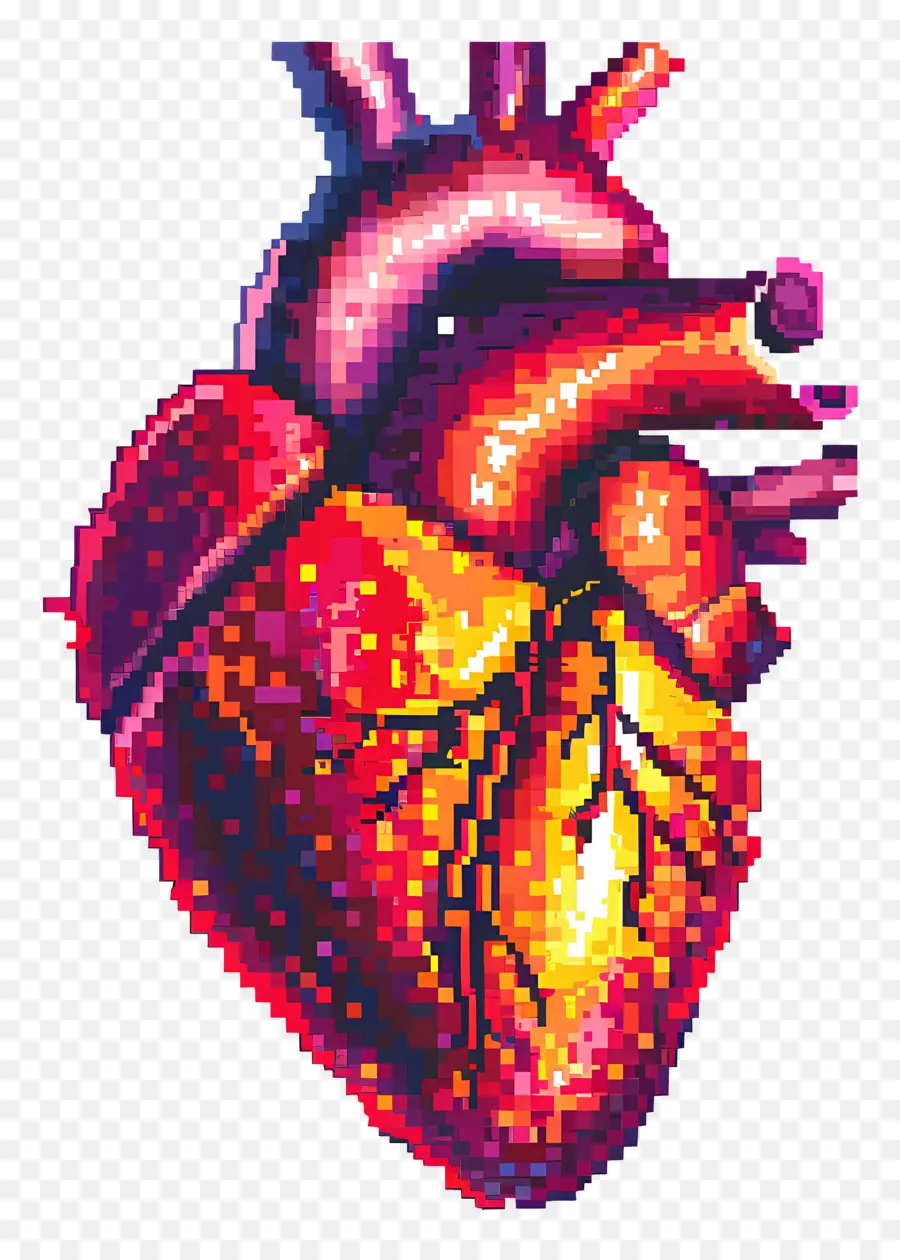 Coeur De Pixels，Coeur Pixélisé PNG