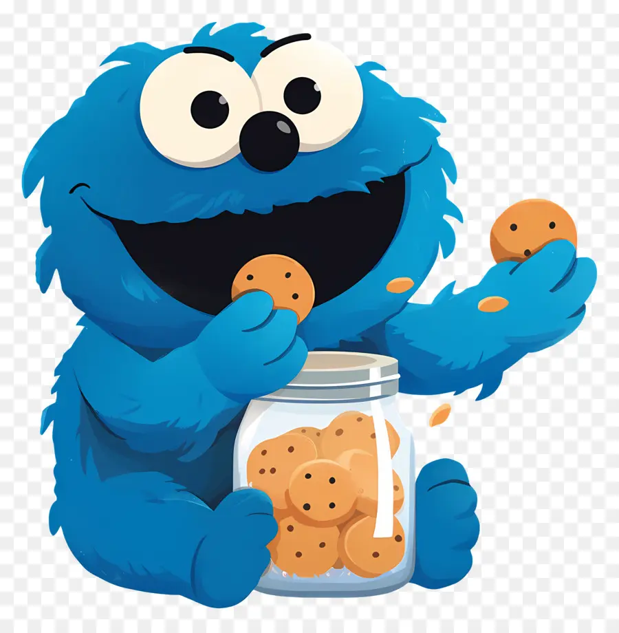 Monstre Aux Biscuits，Monstre Aux Biscuits Bleus PNG