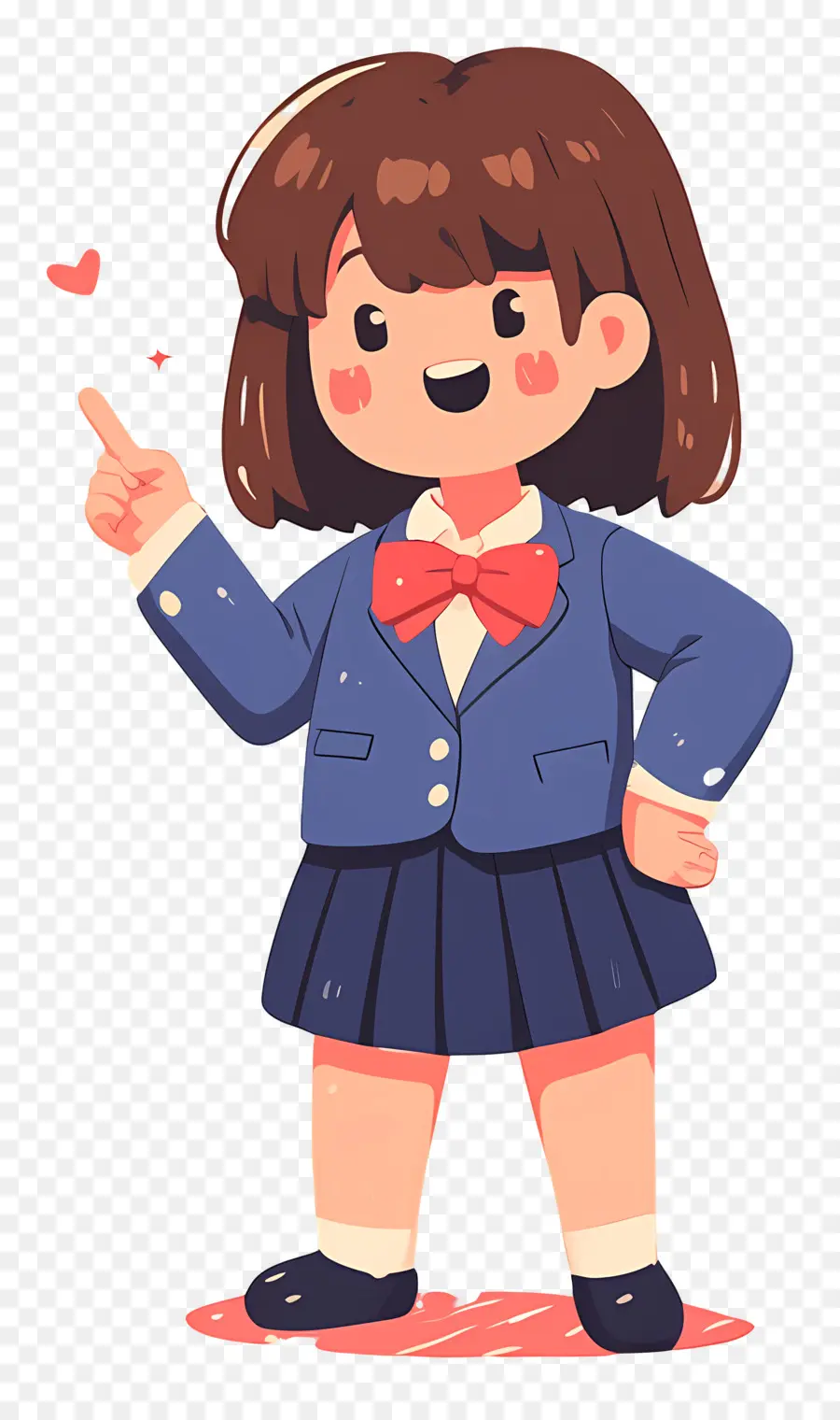 Étudiant De Dessin Animé，Fille En Uniforme Scolaire PNG