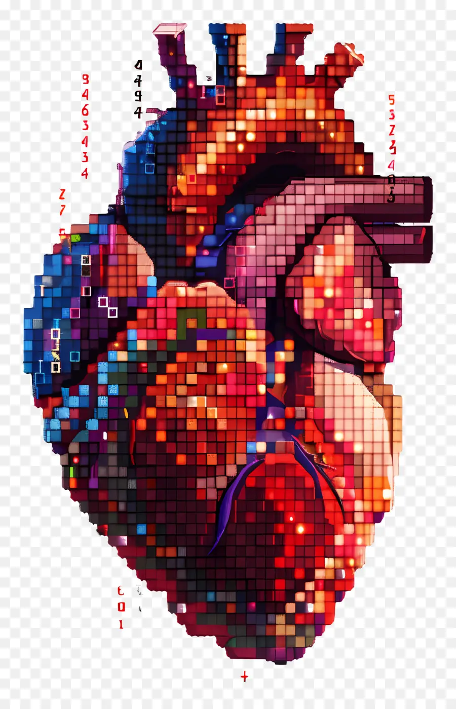 Coeur De Pixels，Coeur Pixélisé PNG