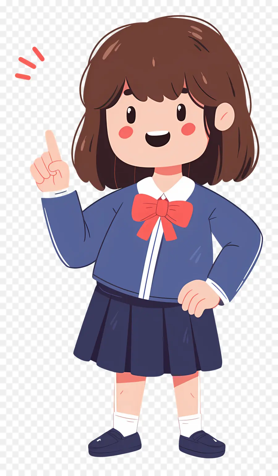 Étudiant De Dessin Animé，Fille En Uniforme Scolaire PNG