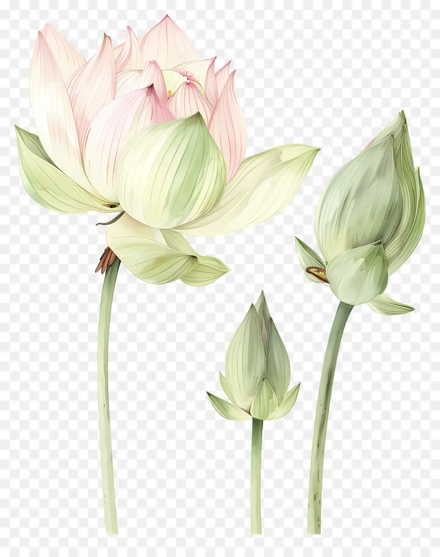 Fleurs De Lotus，Bourgeons De Lotus PNG