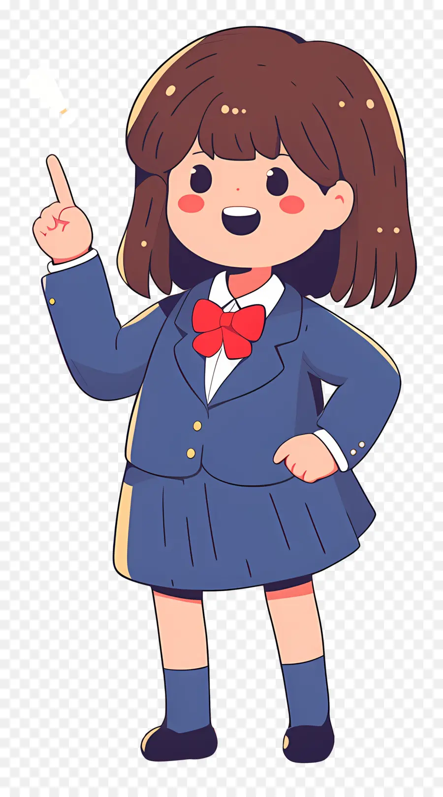 Étudiant De Dessin Animé，Fille En Uniforme Scolaire PNG