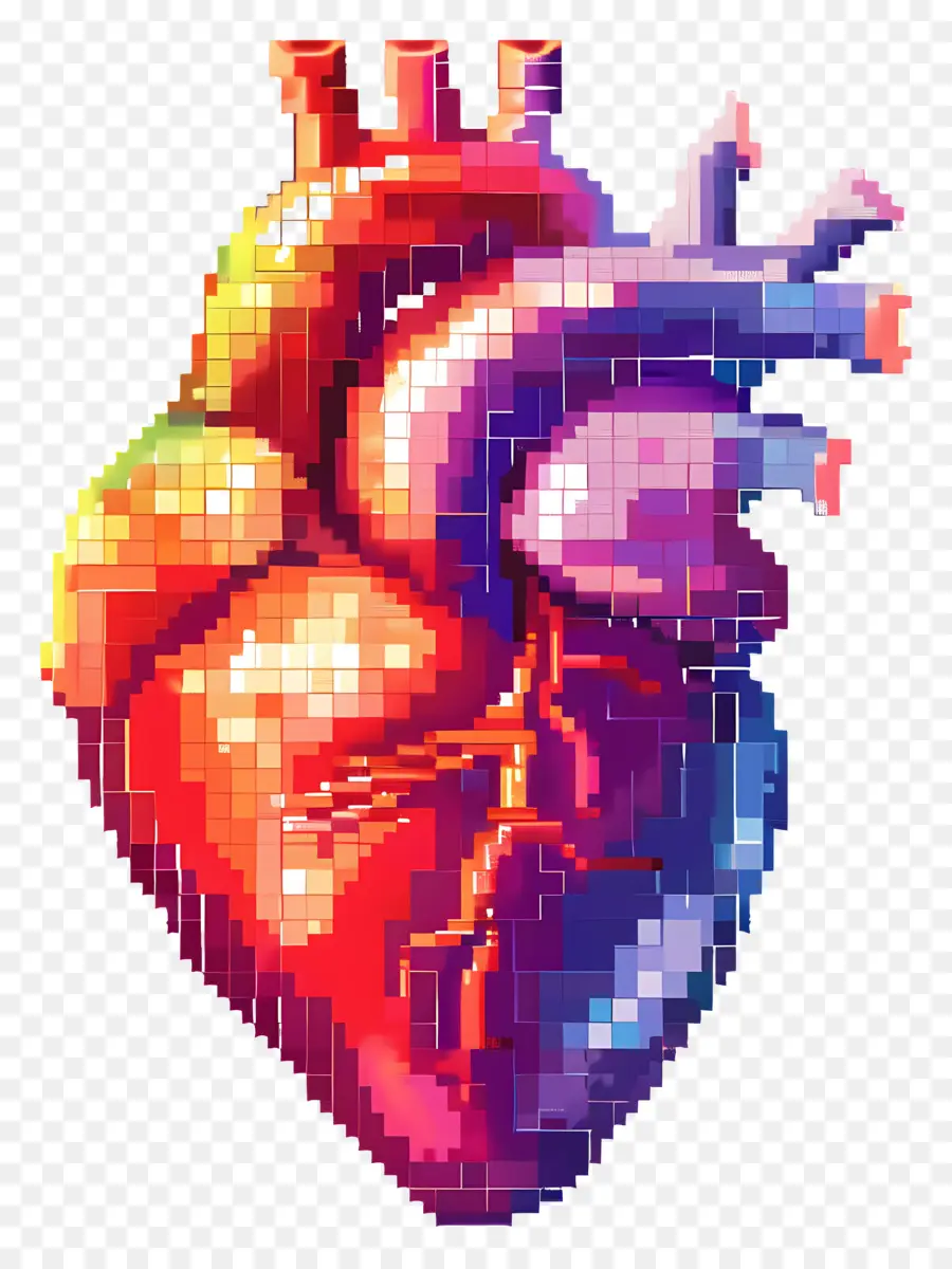 Coeur De Pixels，Coeur Pixélisé PNG