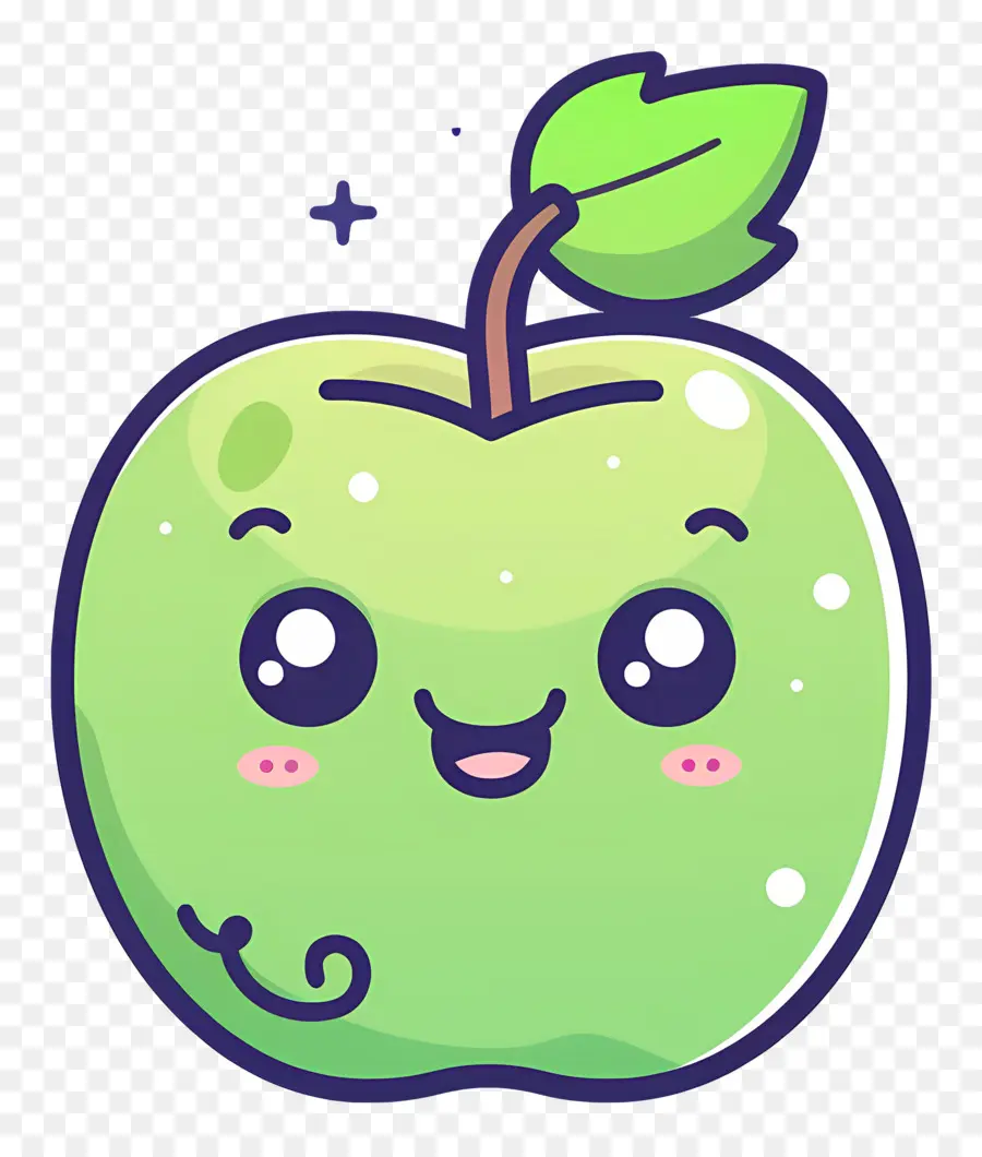 Jolie Pomme，Dessin Animé Pomme Verte PNG