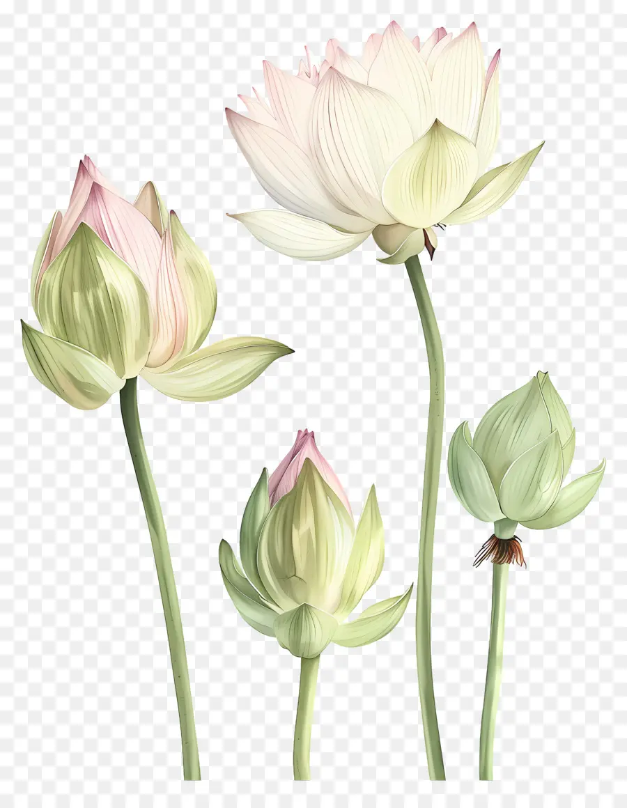 Fleurs De Lotus，Bourgeons De Lotus PNG