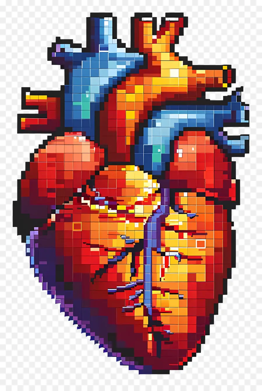 Coeur De Pixels，Coeur Pixélisé PNG