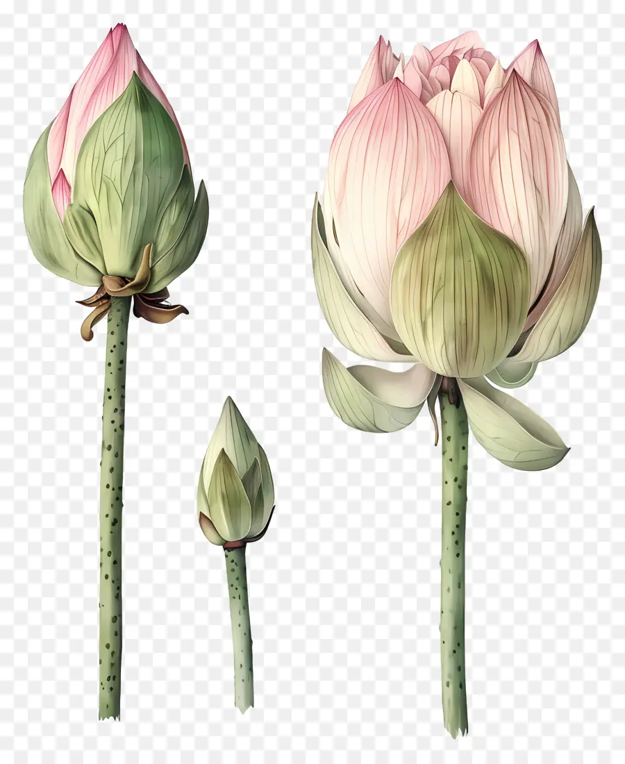 Fleurs De Lotus，Bourgeons De Lotus PNG