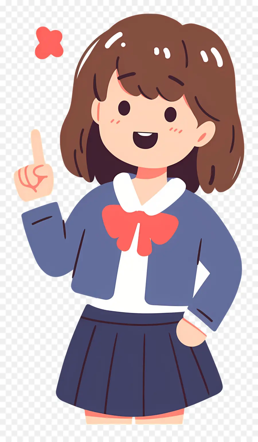 Étudiant De Dessin Animé，Fille En Uniforme Scolaire PNG