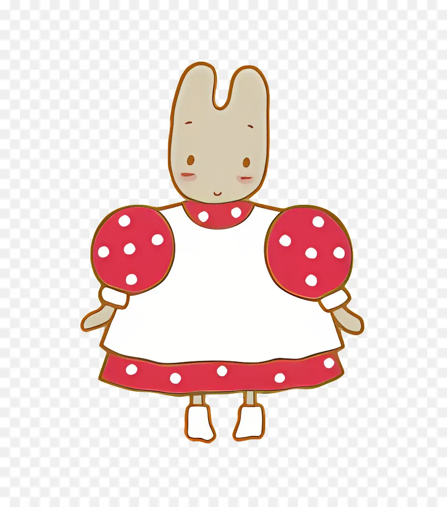 Marroncrème，Lapin En Robe Rouge PNG