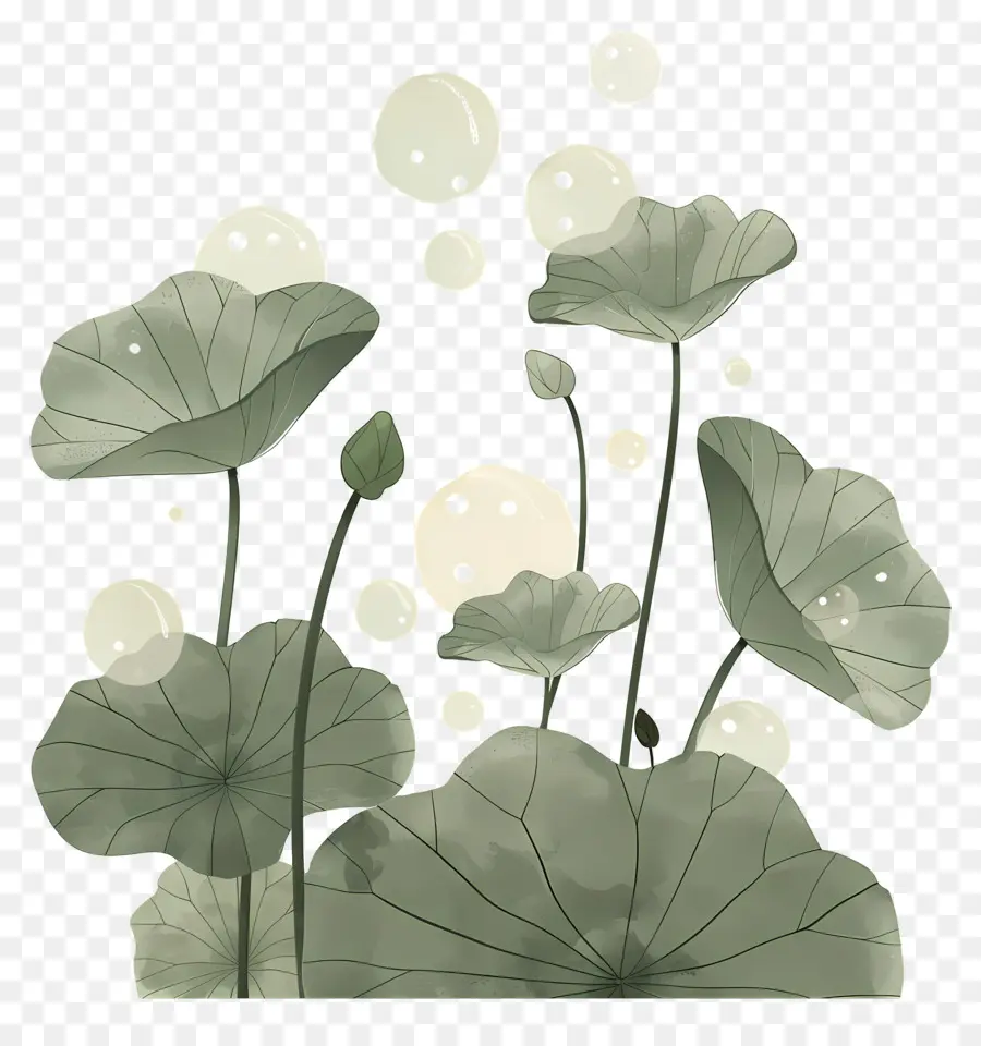 Feuilles De Lotus，Feuilles Et Fleurs De Lotus PNG