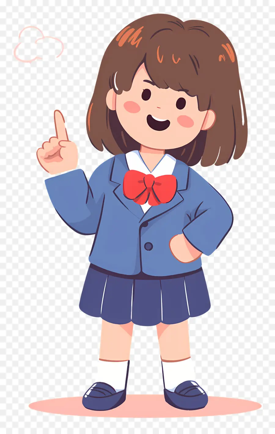 Étudiant De Dessin Animé，Fille En Uniforme Scolaire PNG