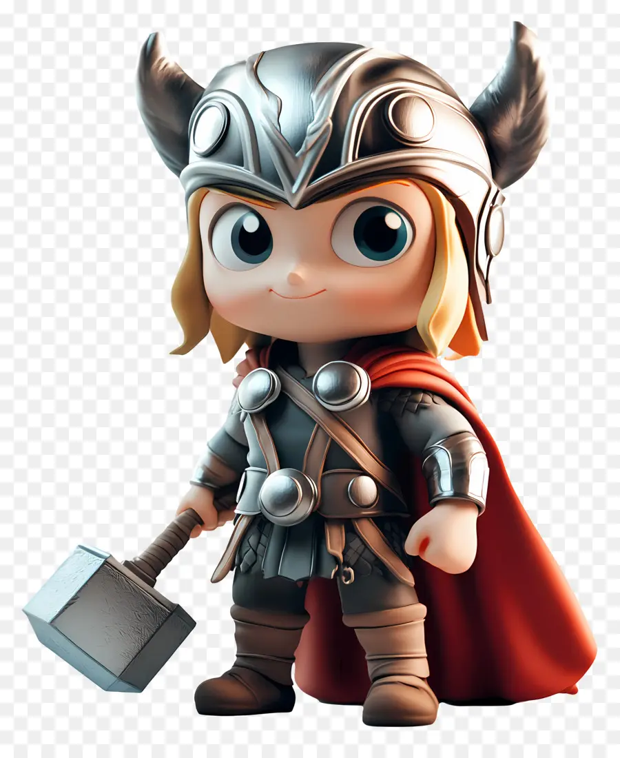 Thor，Guerrier Chibi PNG