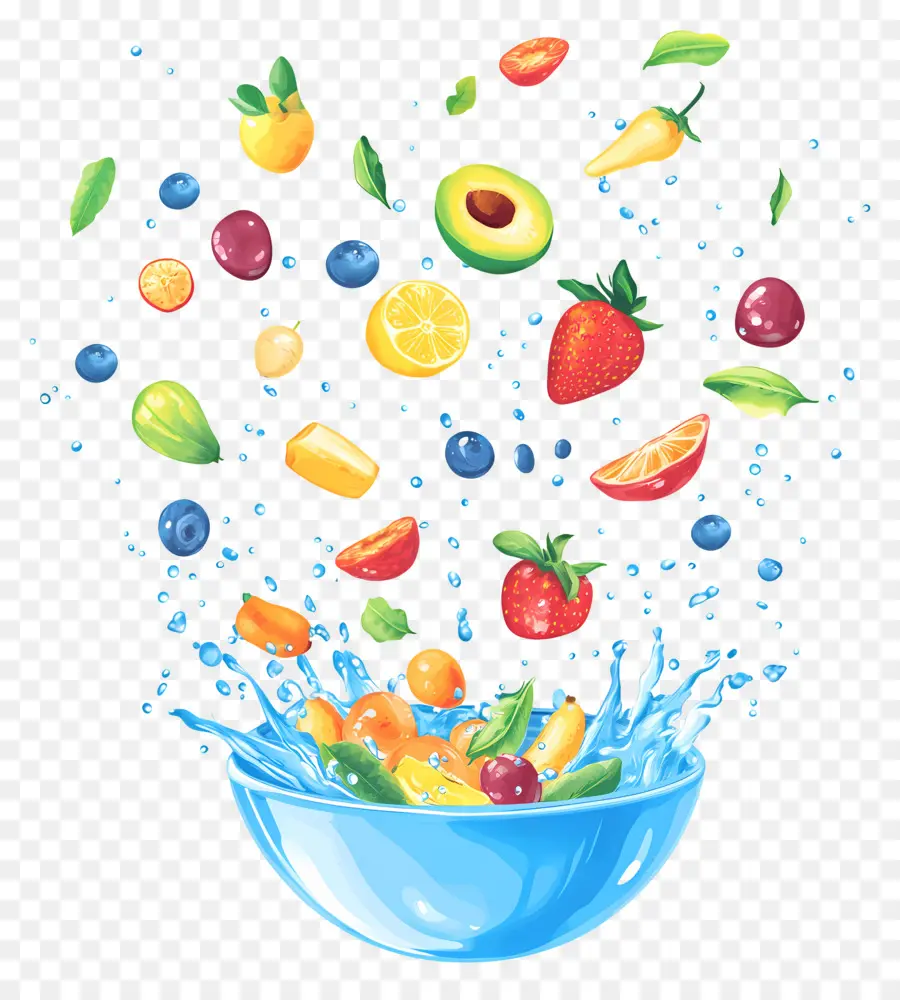 Salade De Fruits，Éclaboussure De Fruits PNG