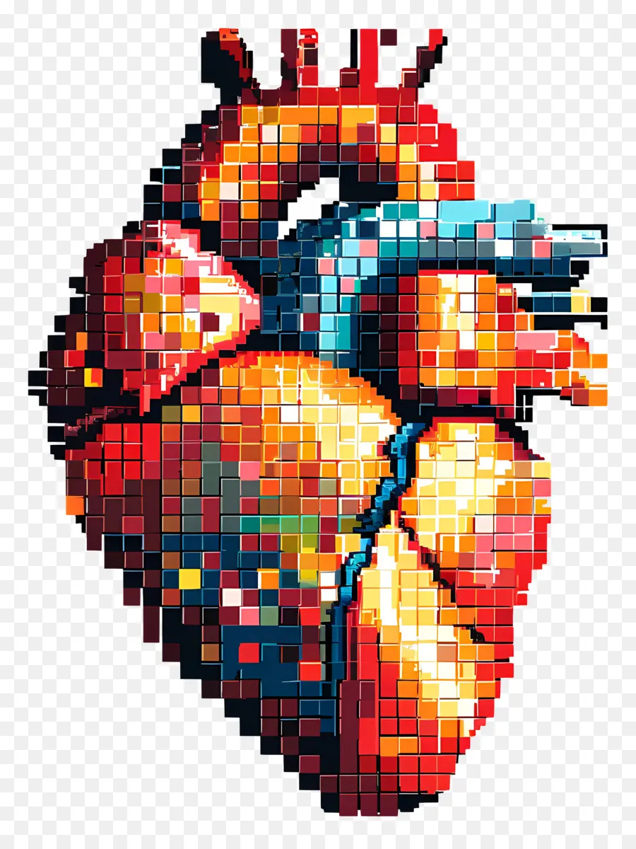 Coeur De Pixels，Coeur Pixélisé PNG