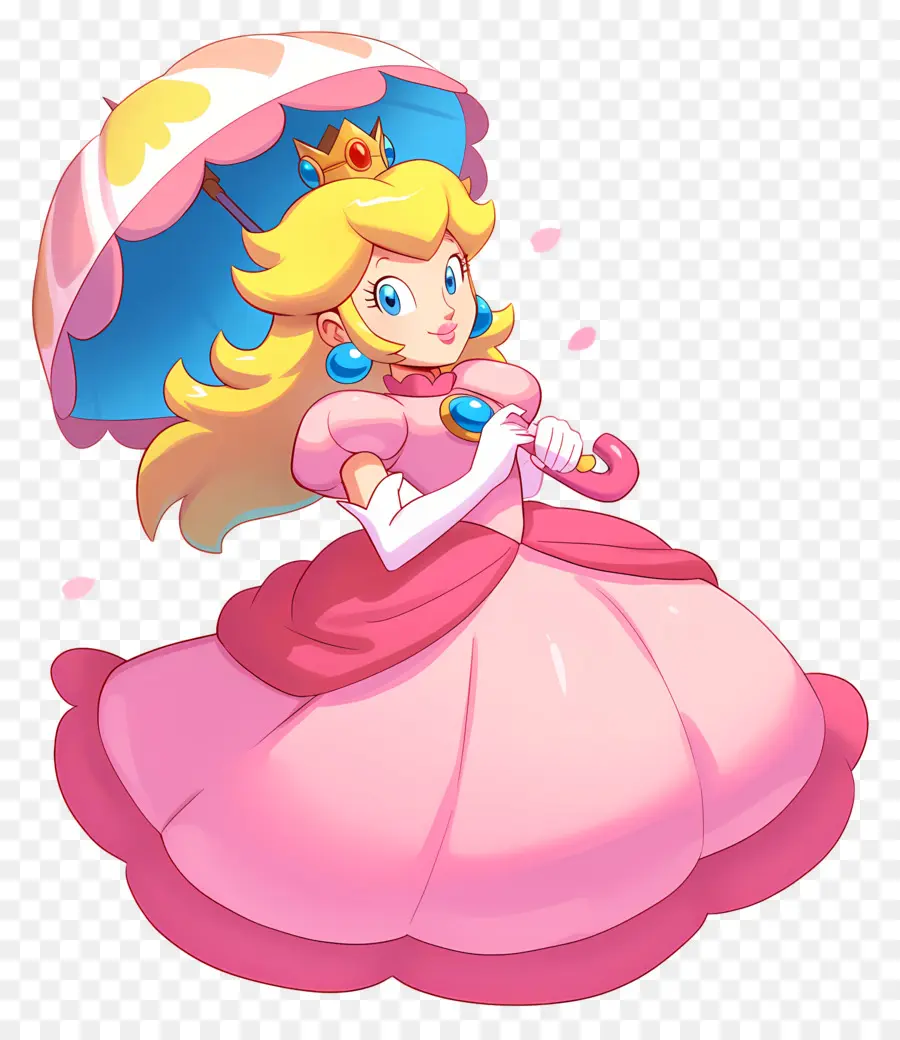 Princesse Pêche，Princesse Avec Parasol PNG