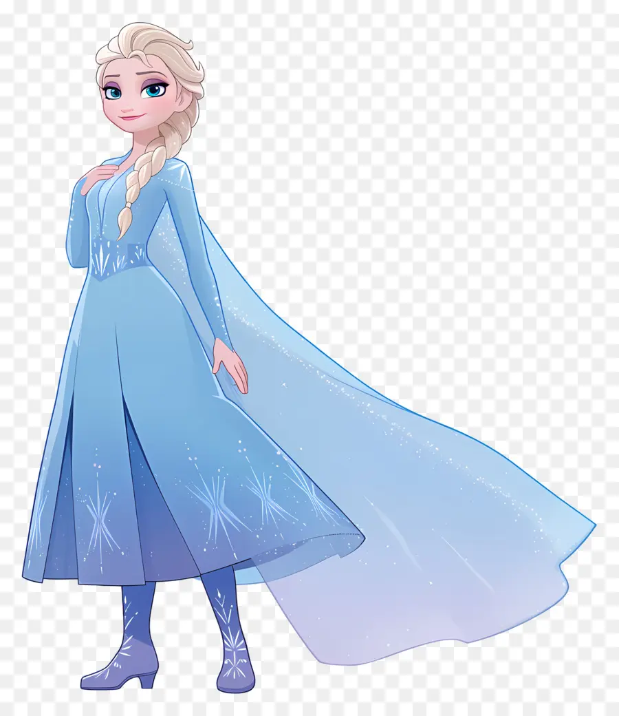 Princesse Elsa Congelée，Reine Des Glaces Bleue PNG