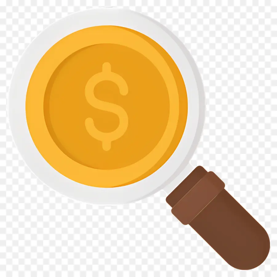 Recherche En Investissement，Loupe Avec Signe Dollar PNG