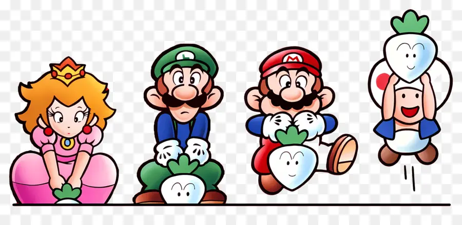 Super Mario，Personnages Avec Des Légumes PNG