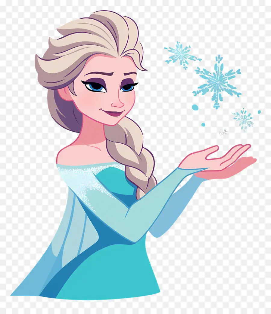 Princesse Elsa Congelée，Reine Des Glaces Bleue PNG