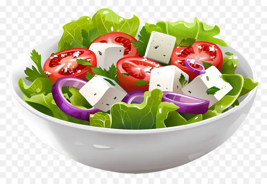 Salade De Dessin Animé，Salade Grecque PNG