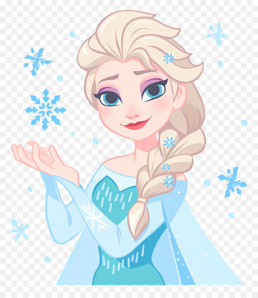 Princesse Elsa Congelée，Reine Des Glaces Bleue PNG