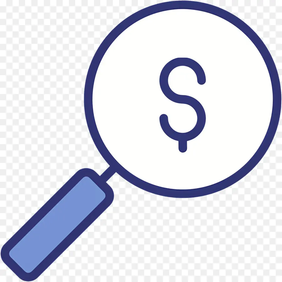 Recherche En Investissement，Loupe Avec Signe Dollar PNG