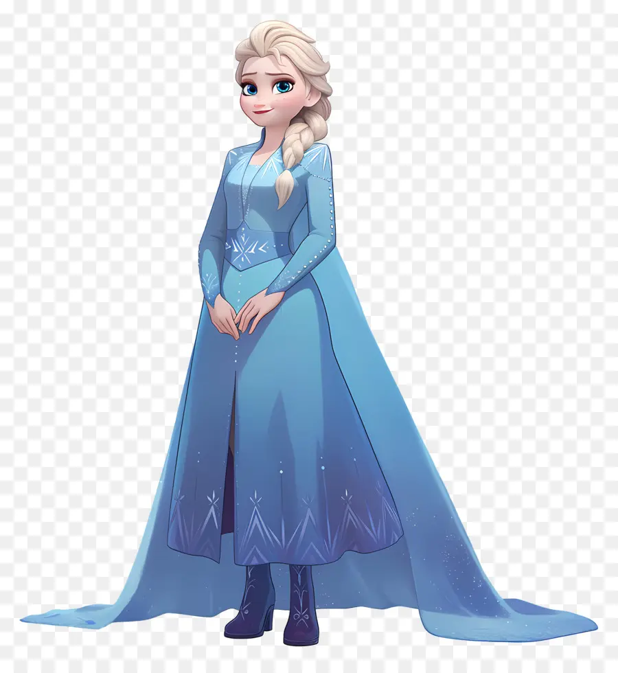 Princesse Elsa Congelée，Reine Des Glaces Bleue PNG