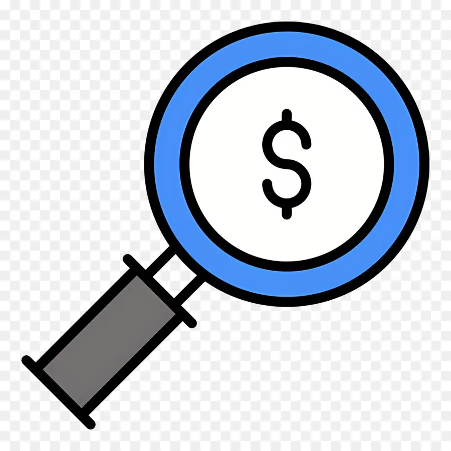 Recherche En Investissement，Loupe En Dollars PNG