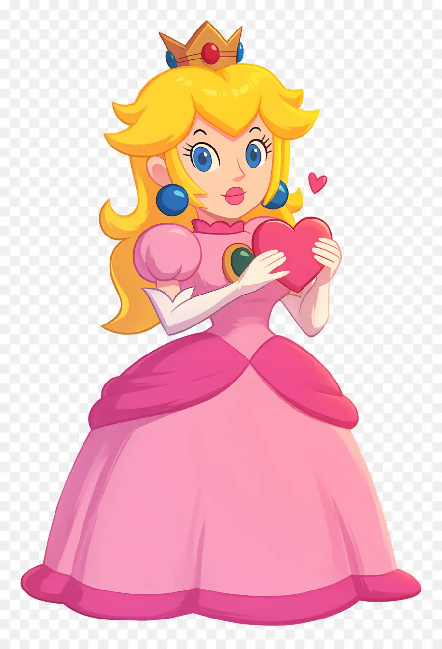 Princesse Pêche，Princesse En Robe Rose PNG