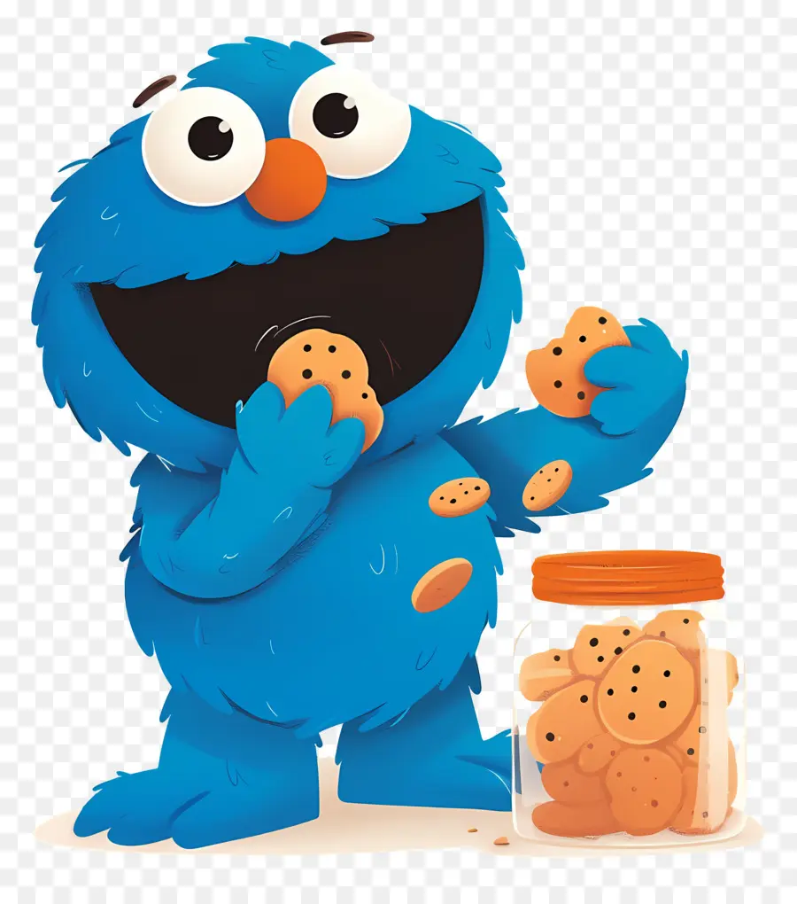 Monstre Aux Biscuits，Monstre Aux Biscuits Bleus PNG