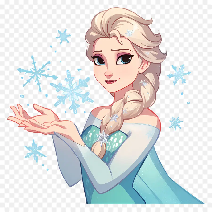 Princesse Elsa Congelée，Reine Des Glaces Bleue PNG