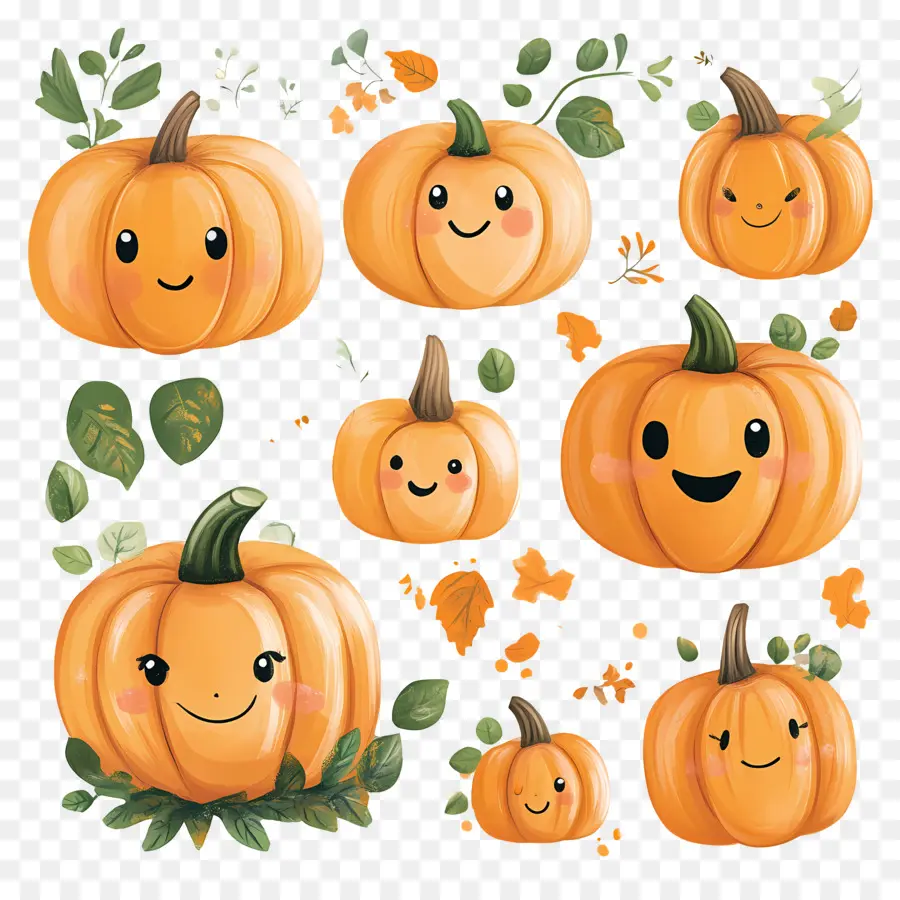 Citrouilles Mignonnes，Citrouilles D'halloween PNG