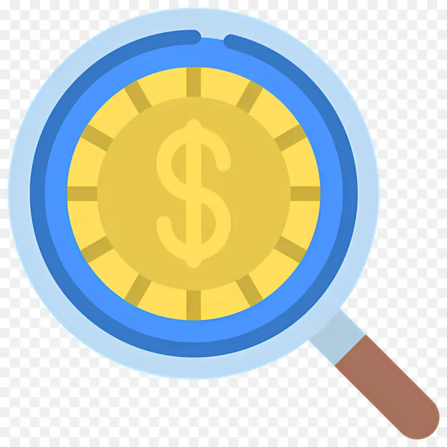 Recherche En Investissement，Loupe Avec Signe Dollar PNG