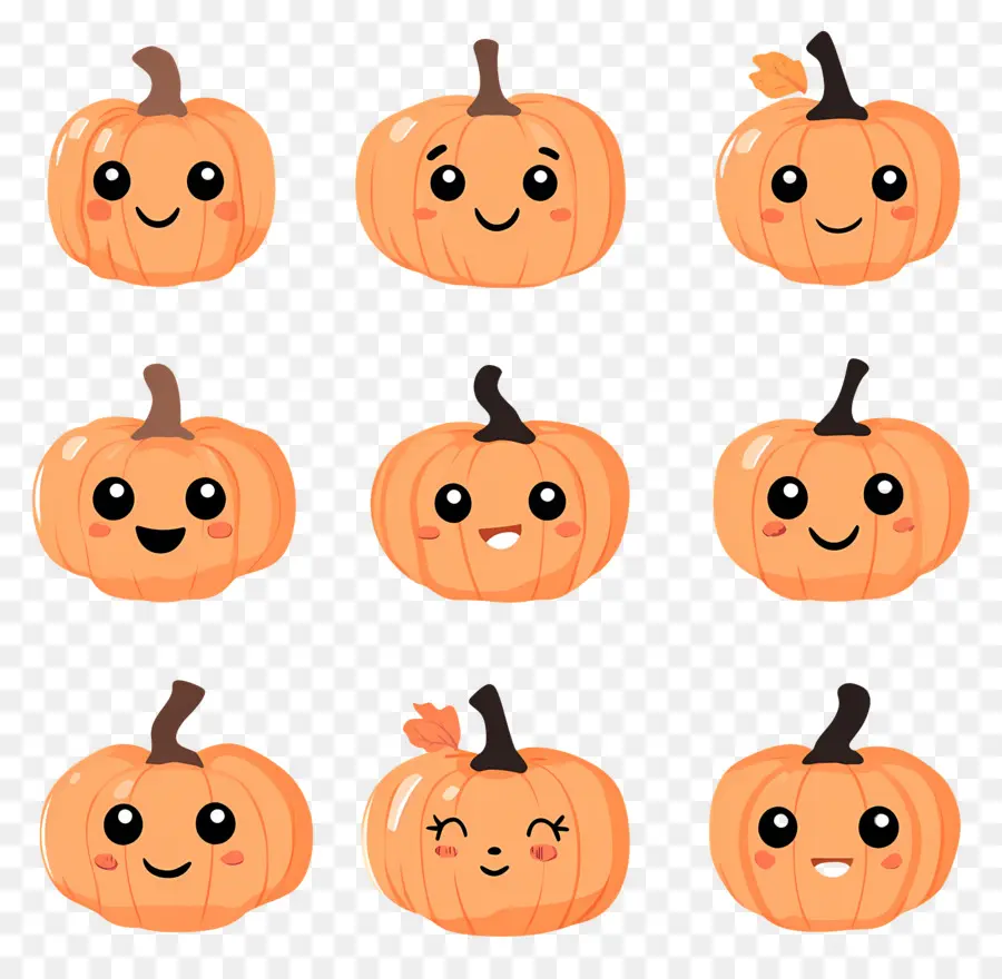 Citrouilles Mignonnes，Citrouilles Kawaii PNG