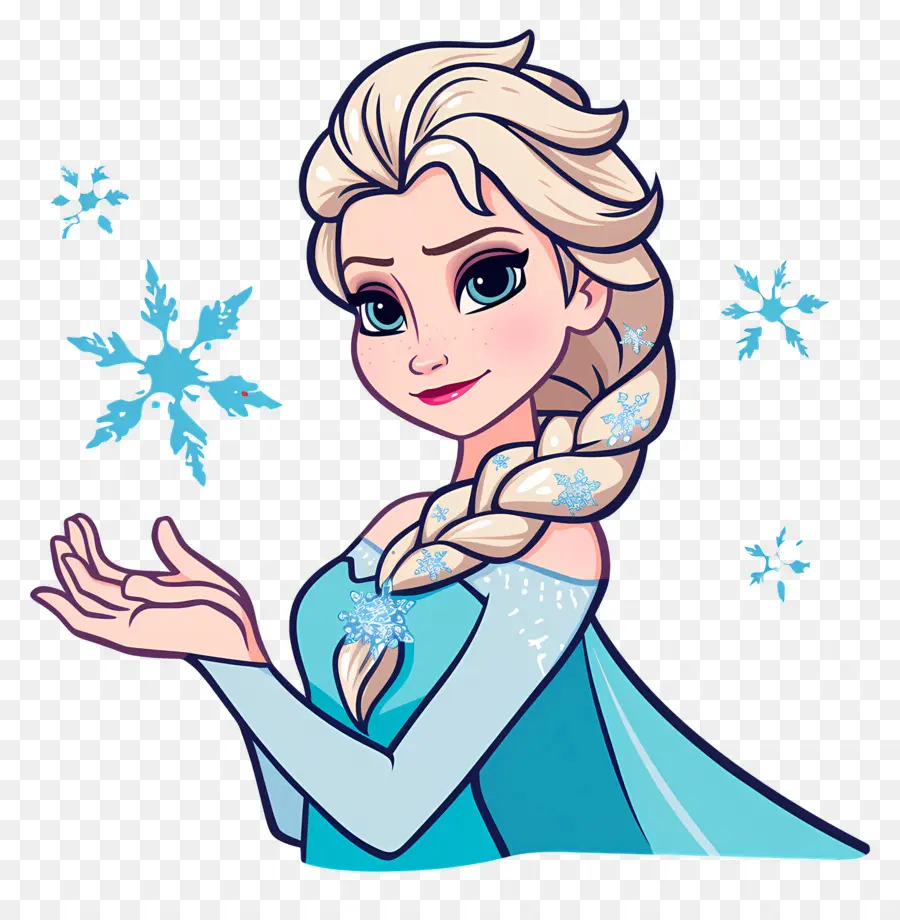 Princesse Elsa Congelée，Reine Des Glaces Bleue PNG