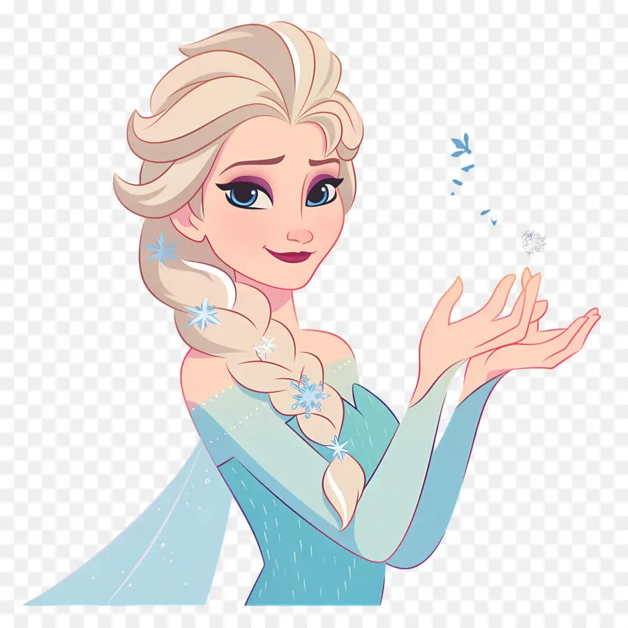 Princesse Elsa Congelée，Reine Des Glaces Bleue PNG