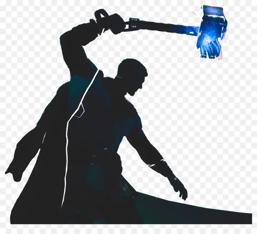 Thor，Silhouette Avec Marteau PNG