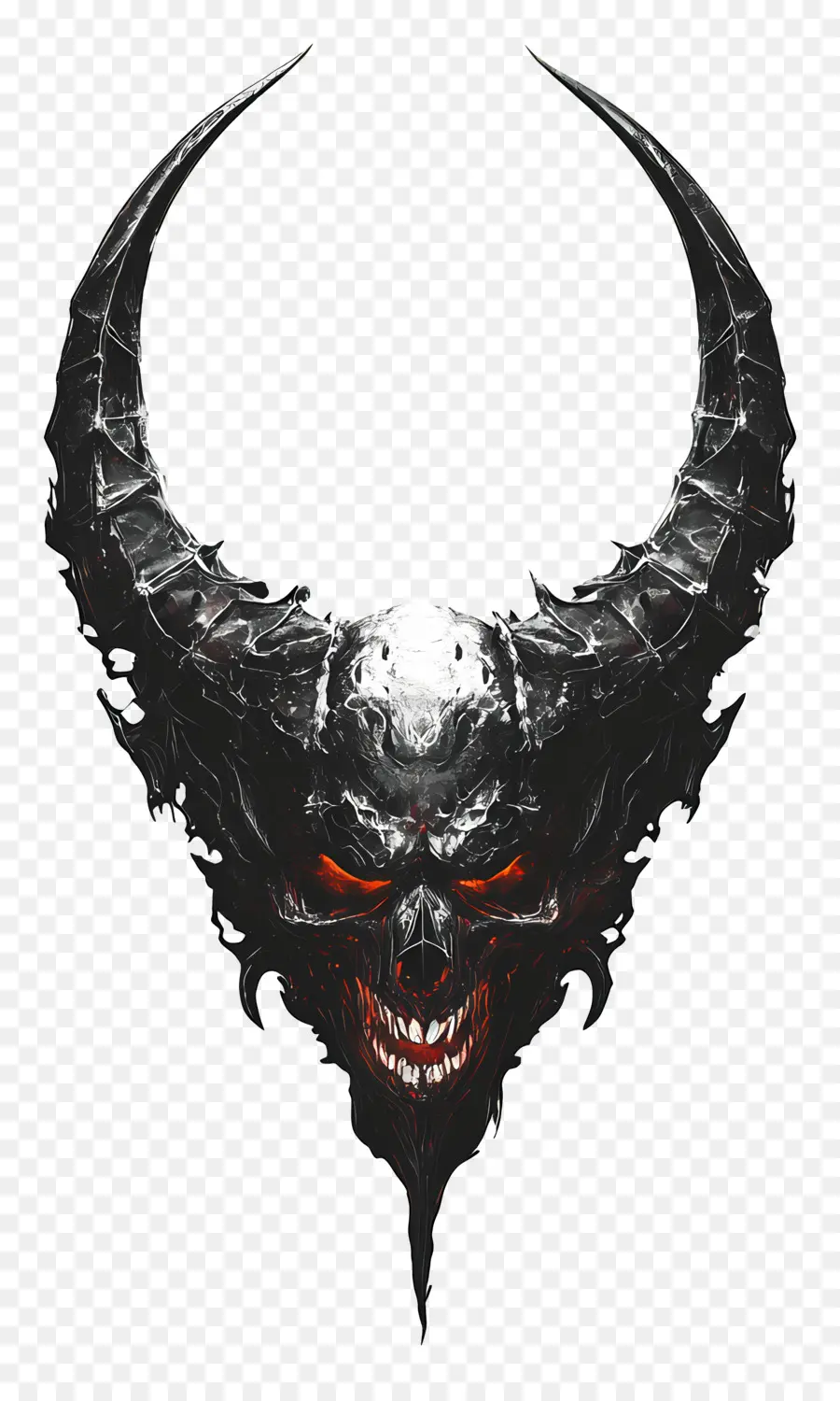 Diable D'halloween，Crâne De Démon Noir PNG