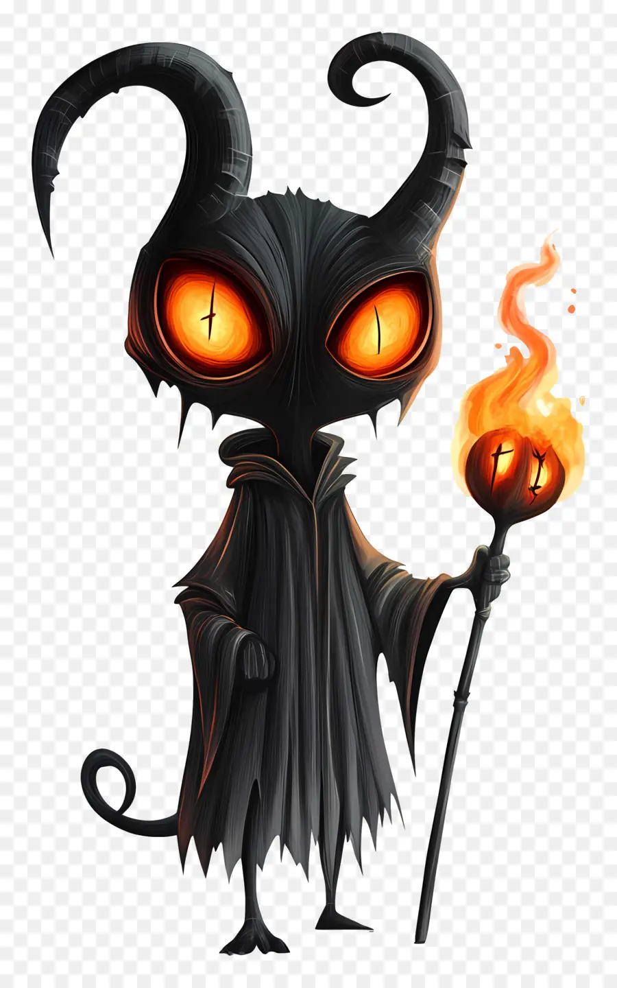 Diable D'halloween，Figurine à Capuche Sombre PNG