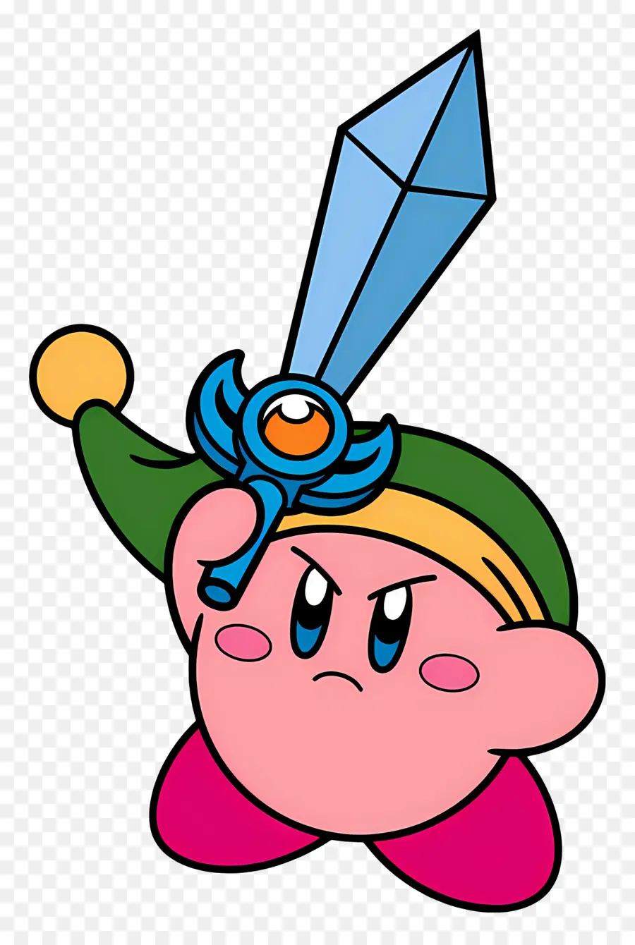 Kirby，Personnage Rose Avec épée PNG