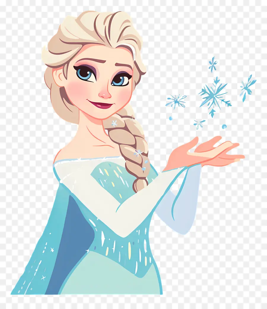 Princesse Elsa Congelée，Reine Des Glaces Bleue PNG