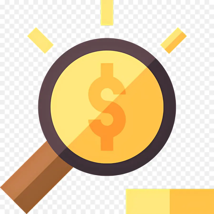 Recherche En Investissement，Loupe Avec Signe Dollar PNG