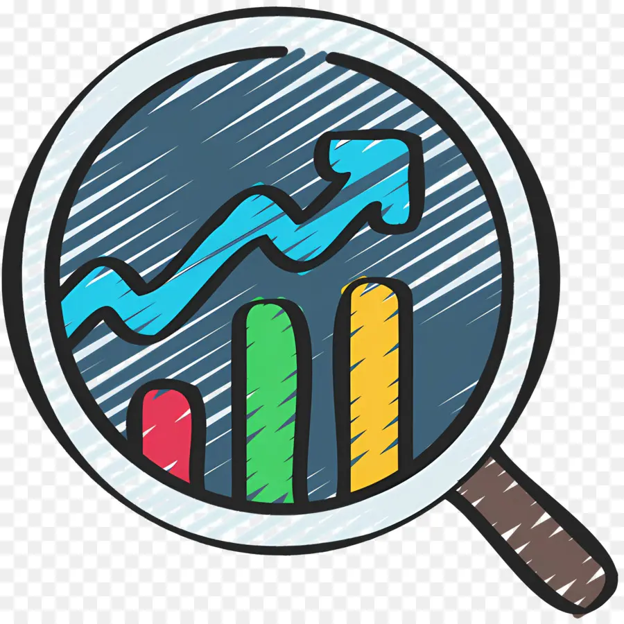 Recherche En Investissement，Loupe Avec Graphique PNG