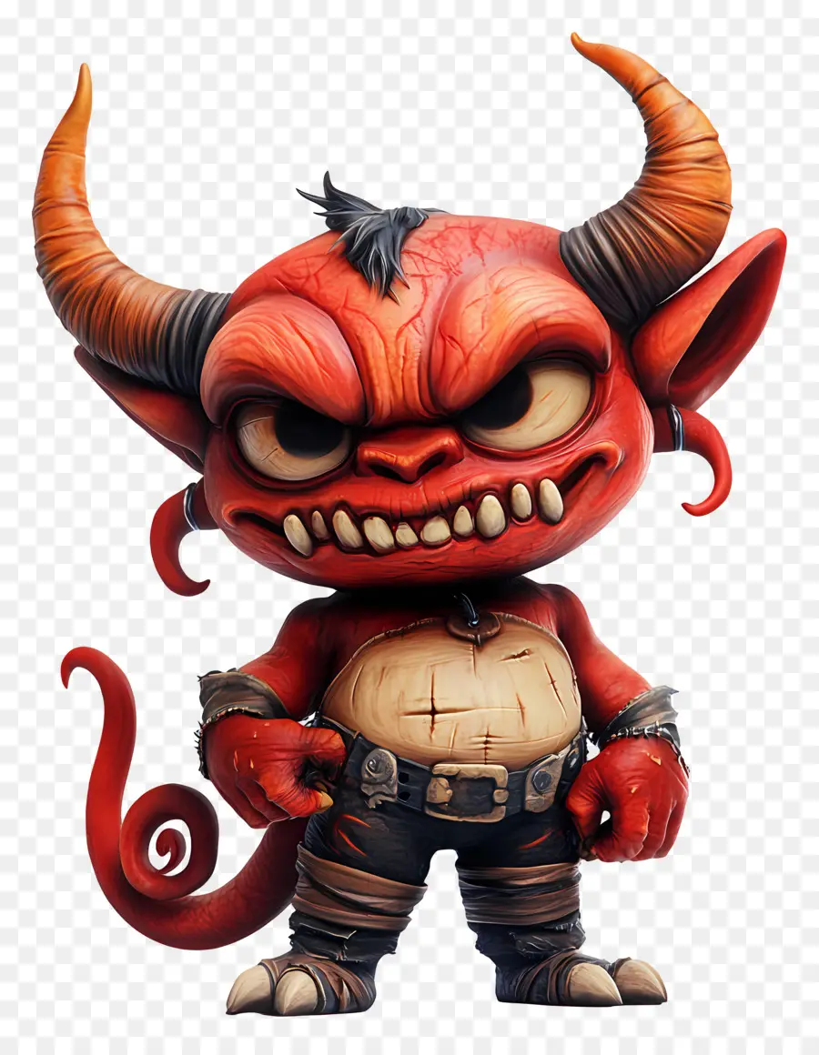 Diable D'halloween，Guerrier Démon Chibi PNG