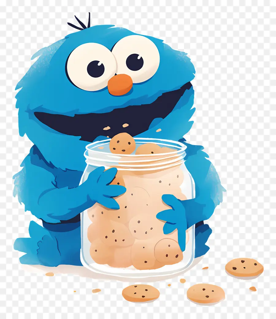 Monstre Aux Biscuits，Personnage à Fourrure Bleue PNG