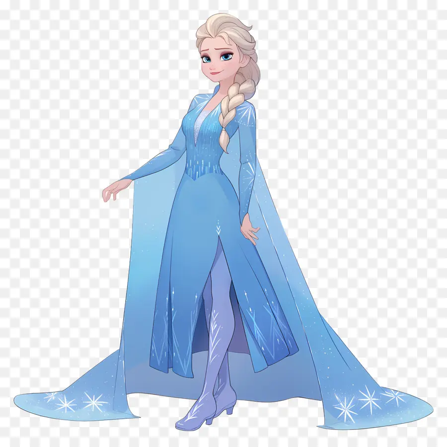 Princesse Elsa Congelée，Reine Des Glaces Bleue PNG